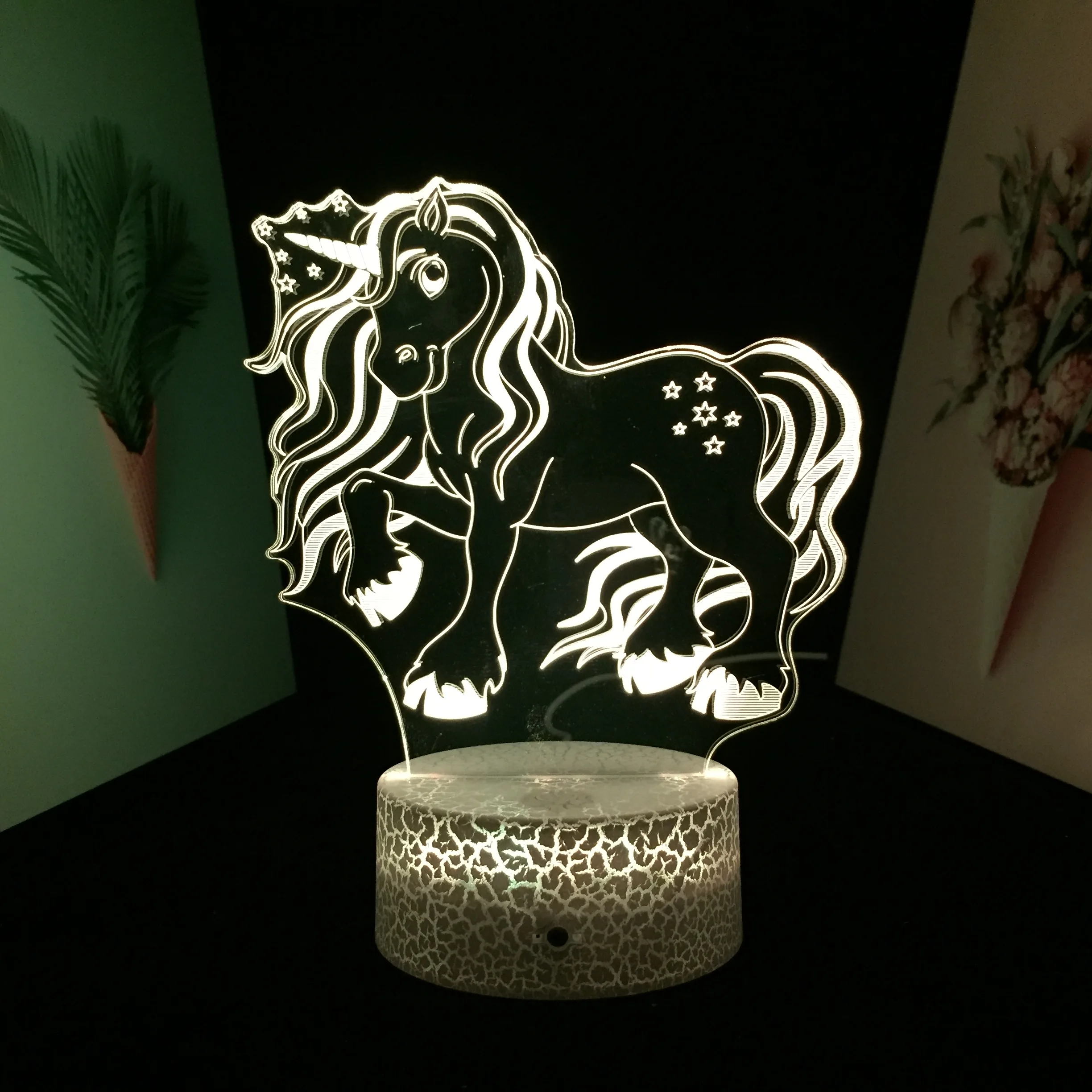 

3D Lamp Unicorn Child Night Light for Kids Gift Girl Bedroom Decor Unicorn Night Lamp Color Changing USB Battery Nightlight