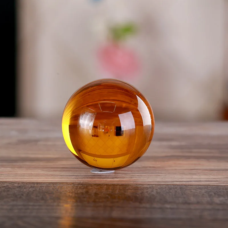 Янтарный 50 мм Хрустальный шар для медитации прозрачный шарик фотографии