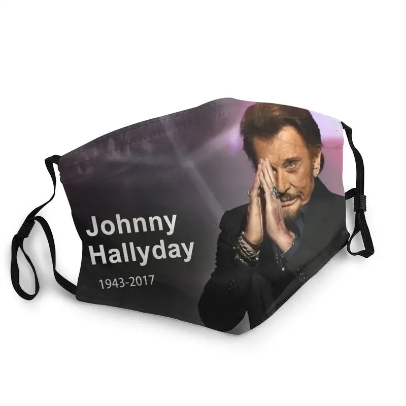 

Washable Rock Johnny Hallyday Mouth Mask French Singer Music Mask Men Women Dustproof Protection Cover Respirator Mouth Muffle
