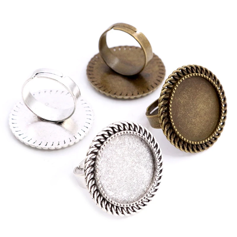 20 мм 5 шт античные посеребренные бронзовые винтажные регулируемые настройки