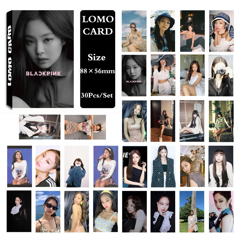 JENNIE 03 KPOP Черный Розовый альбом Лиза Роза Дженни JISOO самодельная бумажная ЛОМО карта фото карта Плакат Фотокарта вентиляторы - Цвет: JENNIE 03
