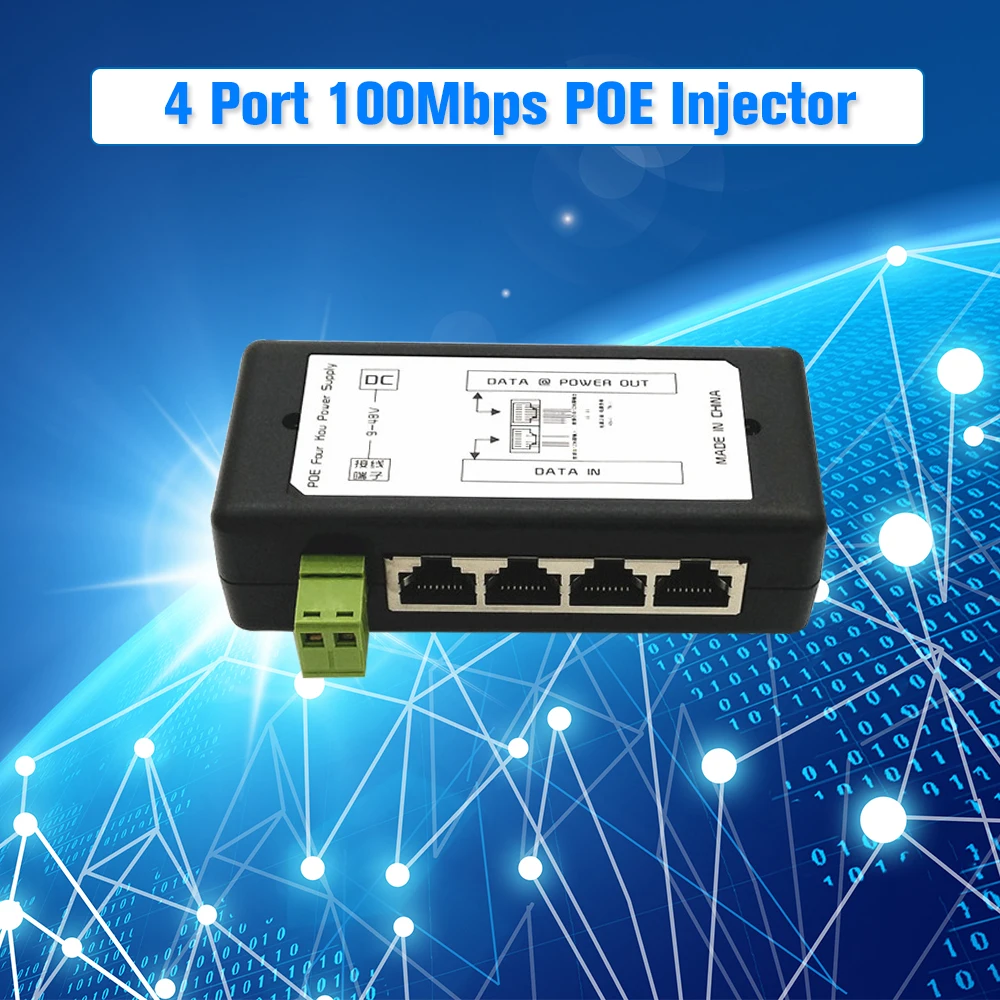 CCTV 4CH PoE инжектор коробка DC 12V 48V Питание за животными для охоты POE IP Камера Wi Fi AP VoIP