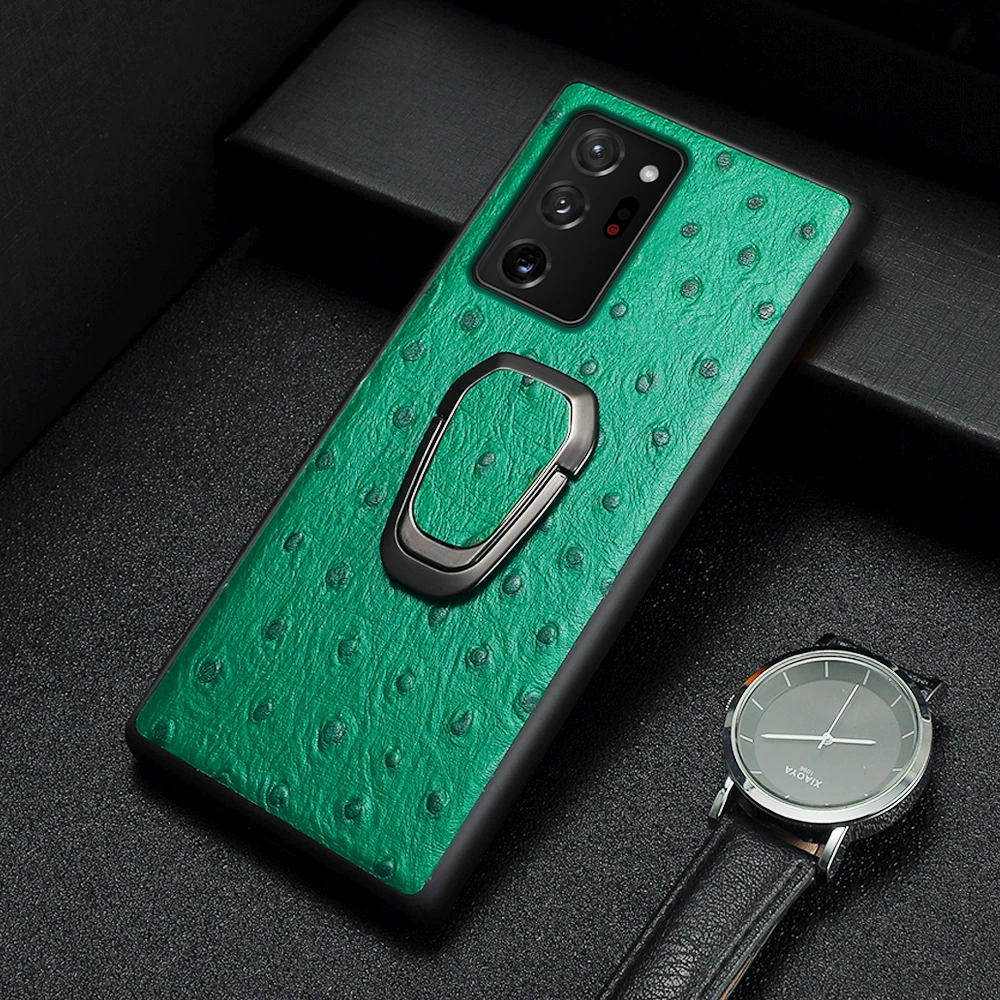 Чехол из натуральной кожи с текстурой страуса для Samsung Galaxy Note 20 Ultra 10 9 S8 S9 S10 S20 Plus FE