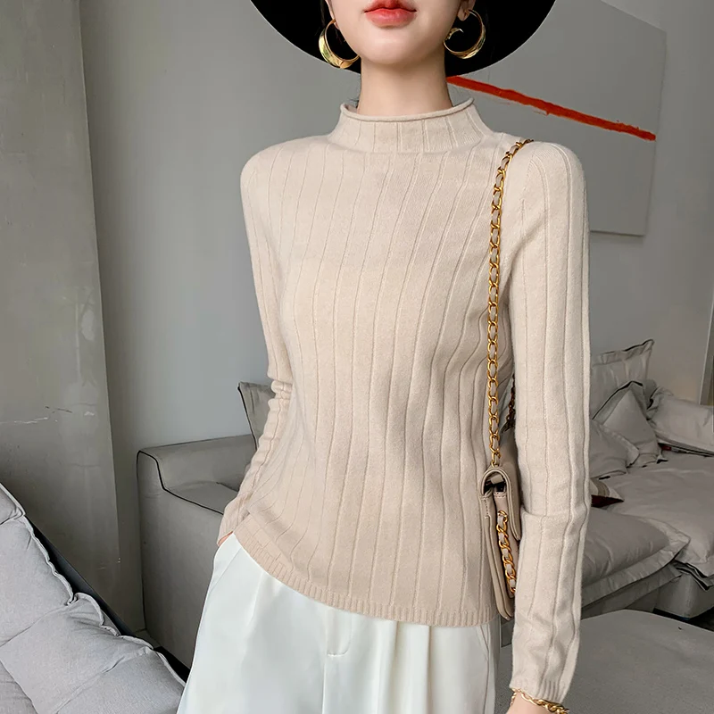 adishree 2020 woman winter 100% Cashmere sweaters and autumn knitted Pullovers High Quality Warm Female thickening Turtleneck