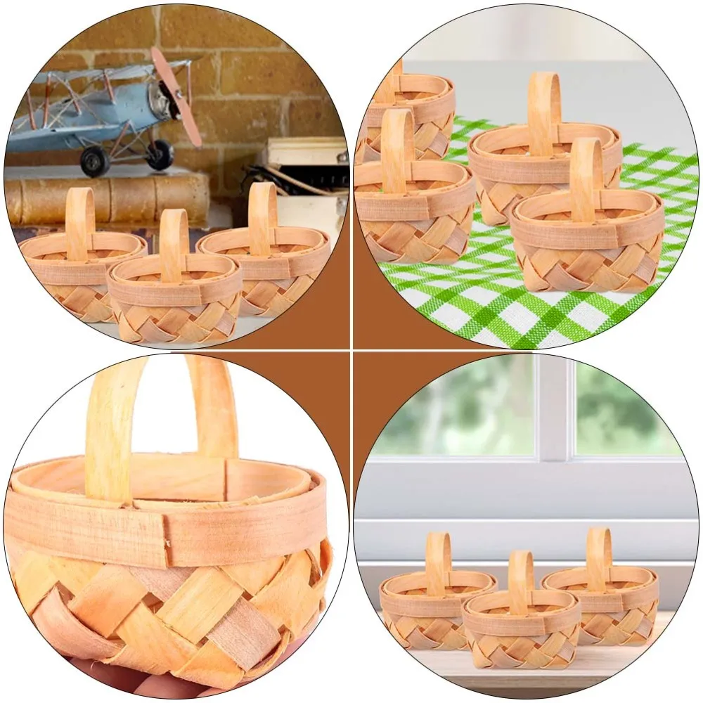 

8pcs Mini Woven Chip Basket Bamboo Basket Candy Case for Party
