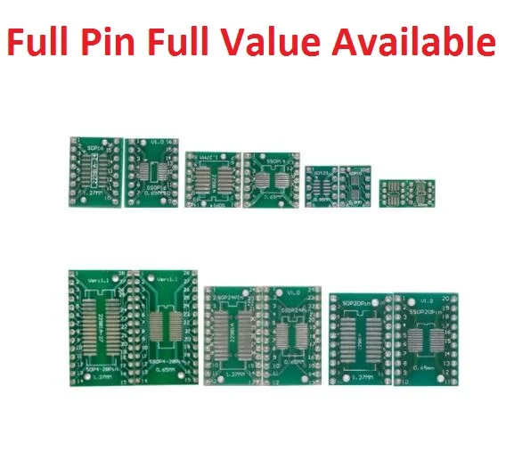 5 шт. адаптер печатная плата комплект SMD QFP LQFP QFN FQFP поворот к DIP SOP MSOP SSOP TSSOP SOT23 8 10 14 16