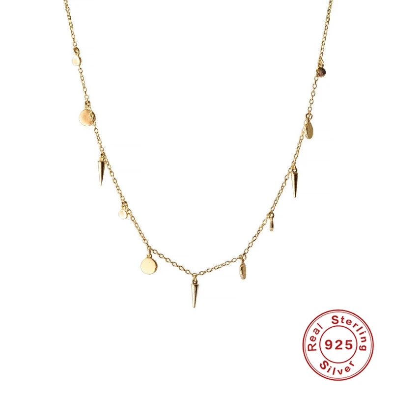 Минимализм ROXI круглые маленькие бусины с заклепками женское колье до ключицы из