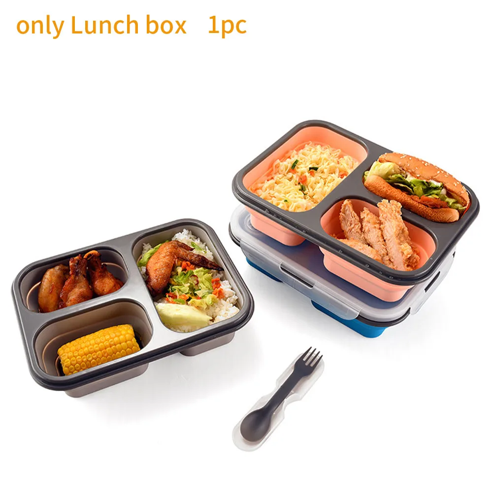 1100 мл с крышкой для хранения пищи путешествий компактный Мягкий силикон