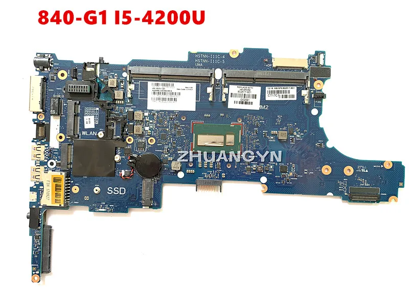 Материнская плата для ноутбука HP ELITEBOOK 840 G1 I5 4200U CPU 6050A2560201 MB A03 материнская 802517 001 501