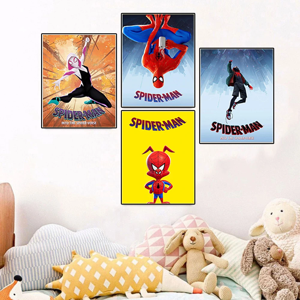 

Marvel Spiderman Anime Canvas Child Poster Superhero Avengers Character Painting Wall Art Pictures Prints for Living Home Decor