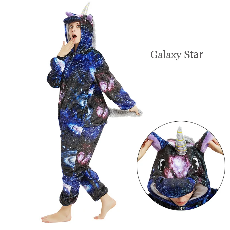 

Kigurumi Unicorn Pajama Adult Animal Pajamas Onesies for Women Men Winter Pyjamas Suit Stitch Sleepwear Jumpsuit Flannel Pijamas