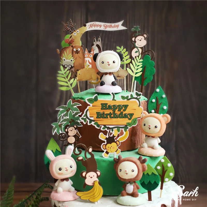 Панда обезьяна тряска голова олень кролик украшение войлочное дерево счастливые