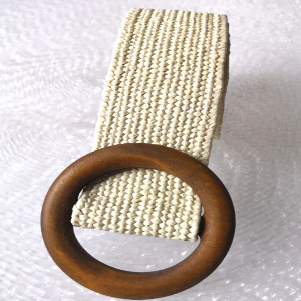 

Fashion Elastic Braided Belt Casual Decoration Versatile Belt With Circular Wooden Buttons Women Men Practical Delicate Acc.
