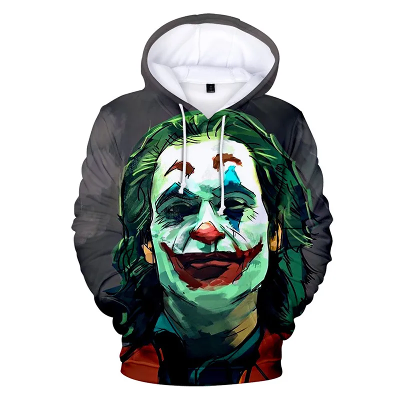 

2021 Anime Red Music Clown Joker Hoodie Men Playing cards mask hoodies sweatshirts Plus Size 3D Tie dyeing sueter masculino 6XL