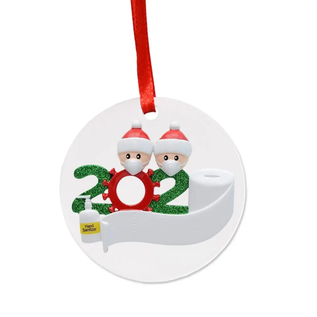 

2020 Christmas Decoration Gift Personalized Hanging Pendants Pandemic -Social Party Distancing Santa Claus Ornament