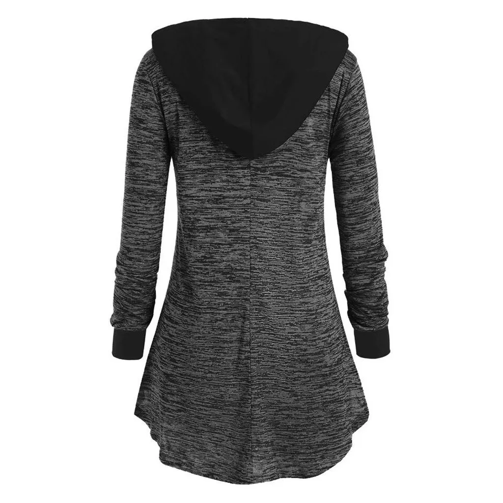 Женская толстовка с капюшоном и длинным рукавом из полиэстера | одежда