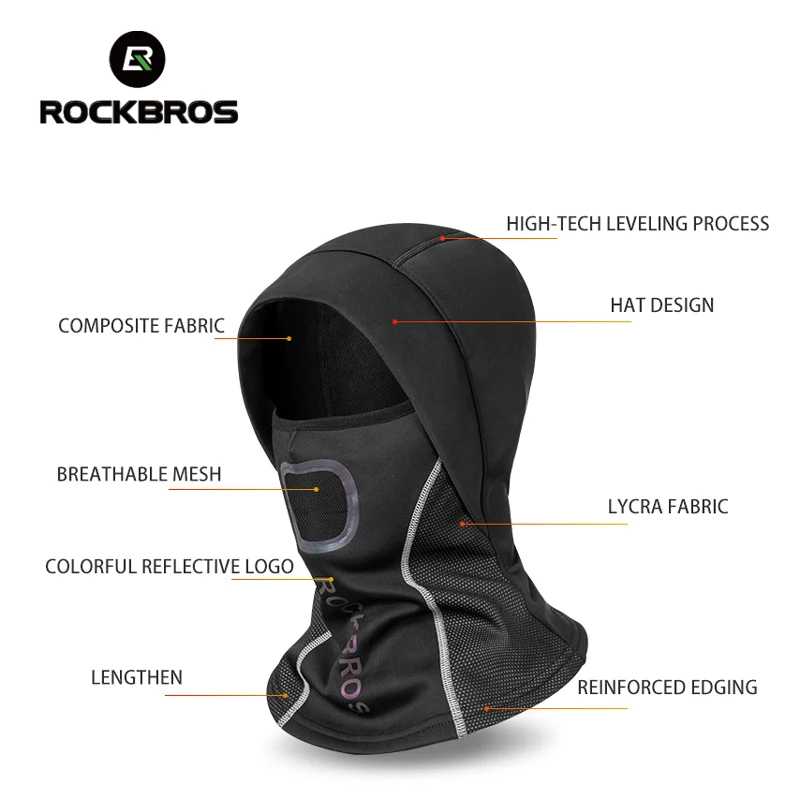 ROCKBROS теплые флисовые лыжные головные уборы ветрозащитные Слюнявчики для катания
