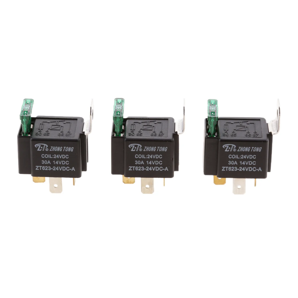 3pcs 24V 30A 4 Pin SPST Relay On/Off Switch Control for Car Truck | Switches & Relays