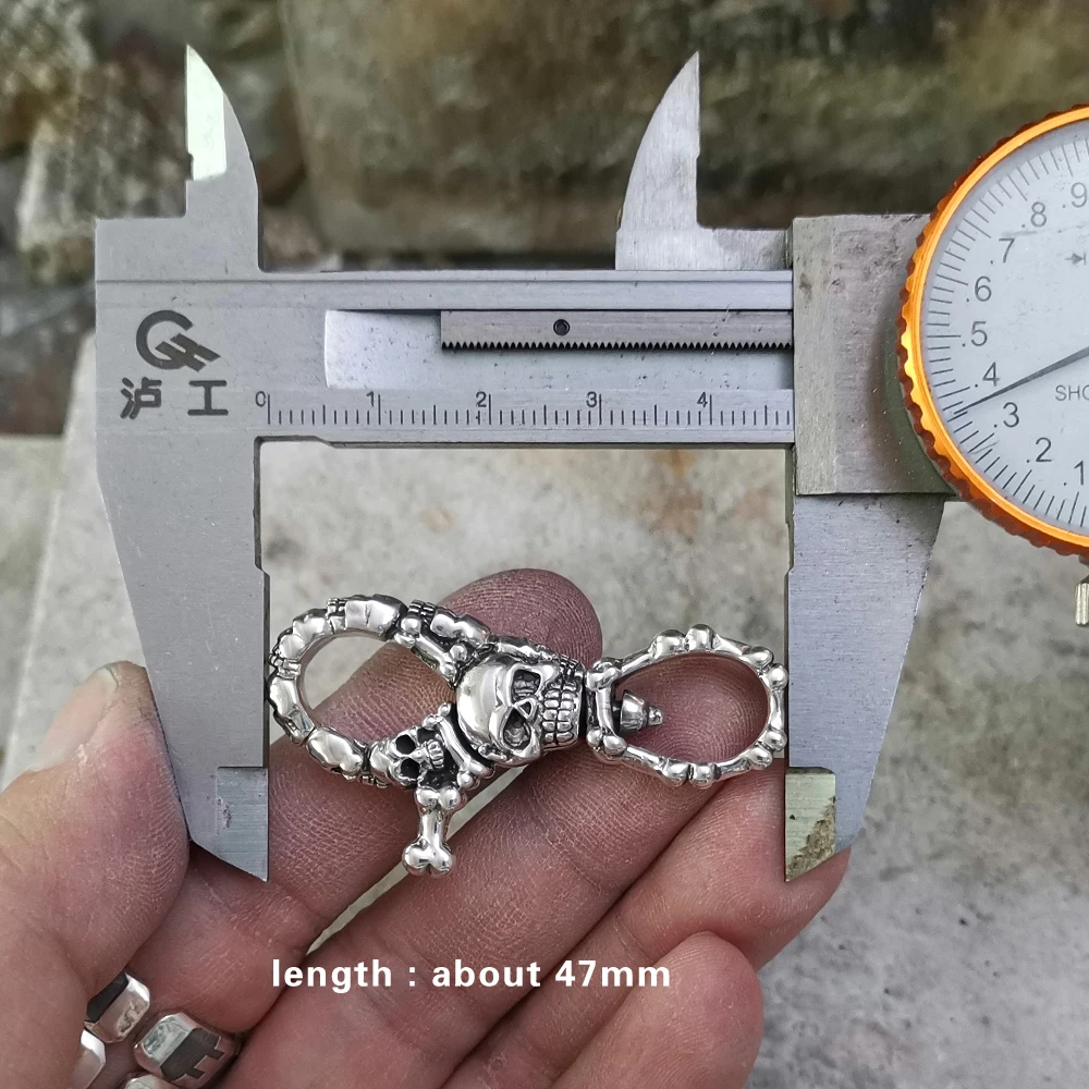 925 пробы серебряные черепа брелок мужские байкерские в стиле панк Рок кошелек