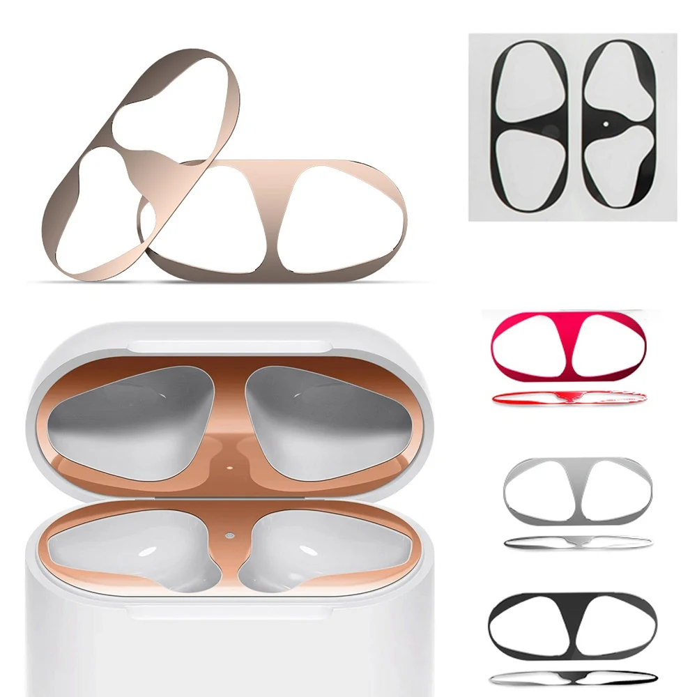 Металлическая Пыль Защита для Apple Airpods чехол наушников наклейка Аксессуары