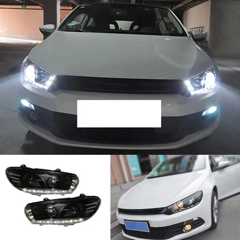 2X ксеноновая фара в сборе с светодиодный DRL Би ксеноновый проектор для Scirocco 2008 2009