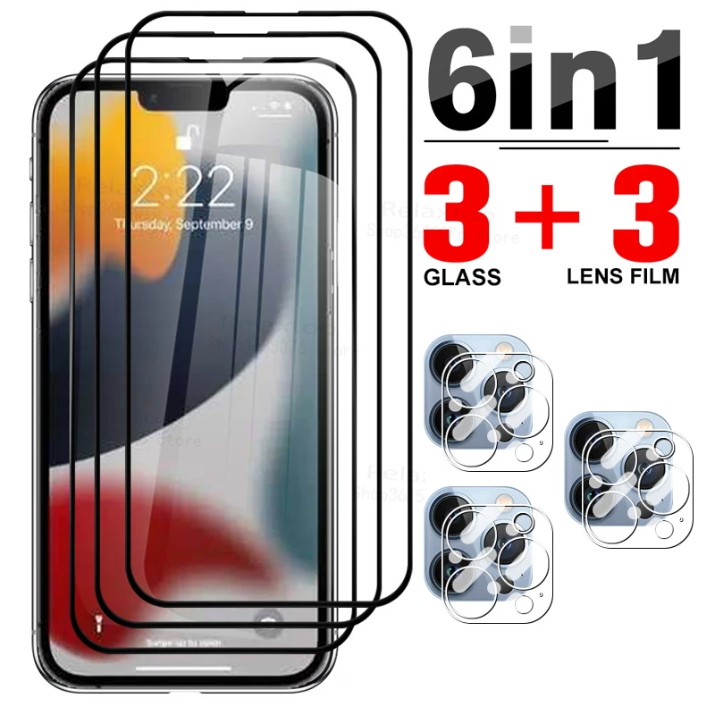 6to1 защитное стекло с полным покрытием для iphone 13 mini стеклянные Чехлы объективов