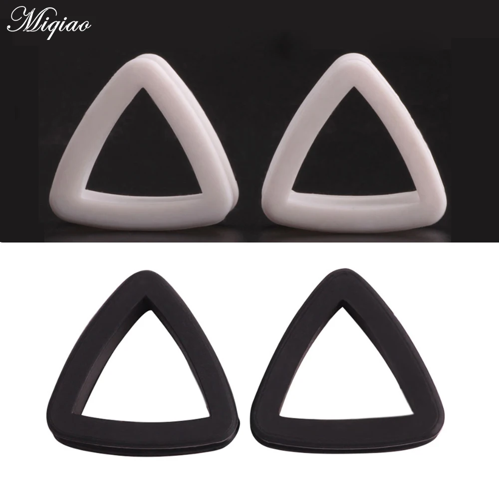 Туннели для ушей Miqiao с треугольными заглушками тонкие силиконовые гибкие