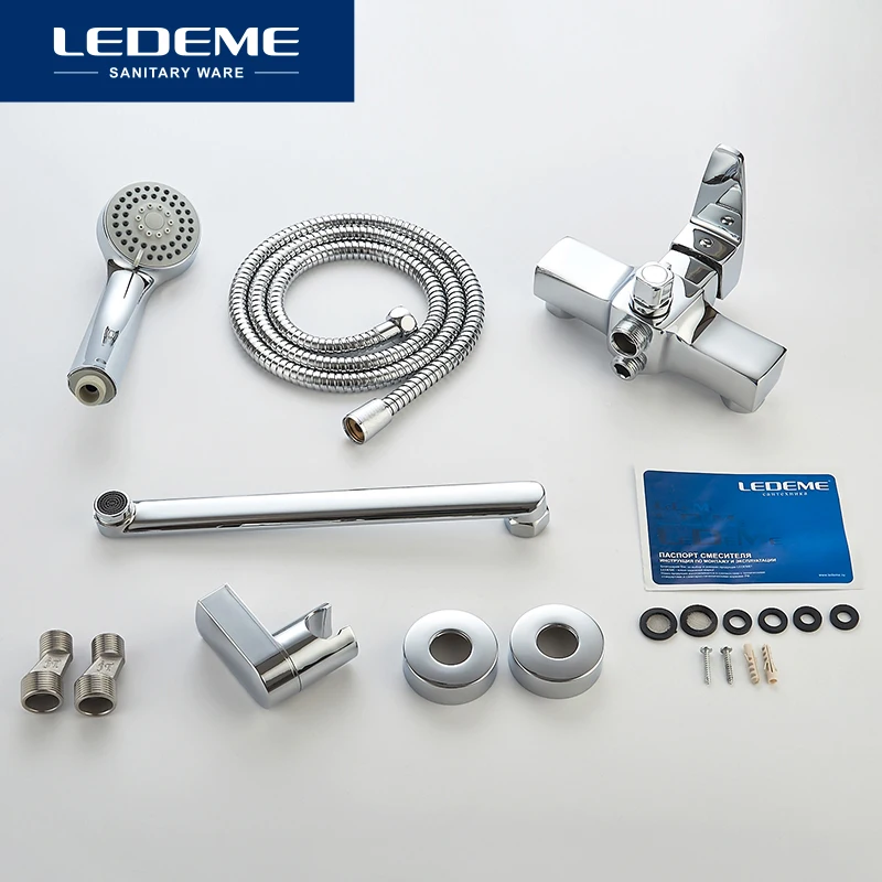 LEDEME Смеситель для ванны с длинным изливом 300мм. латунь Цвет: хром L2230|set fashion|set bathset