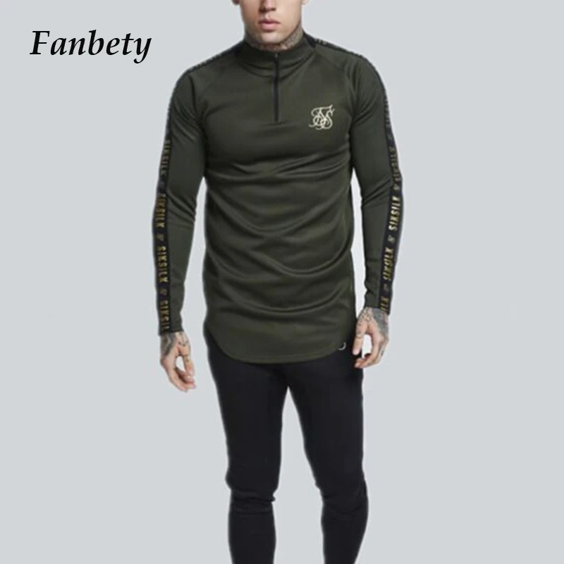 

Мужская повседневная облегающая Спортивная футболка с длинным рукавом, весна-лето 2021, модные топы с буквенным принтом, Мужской пуловер с во...