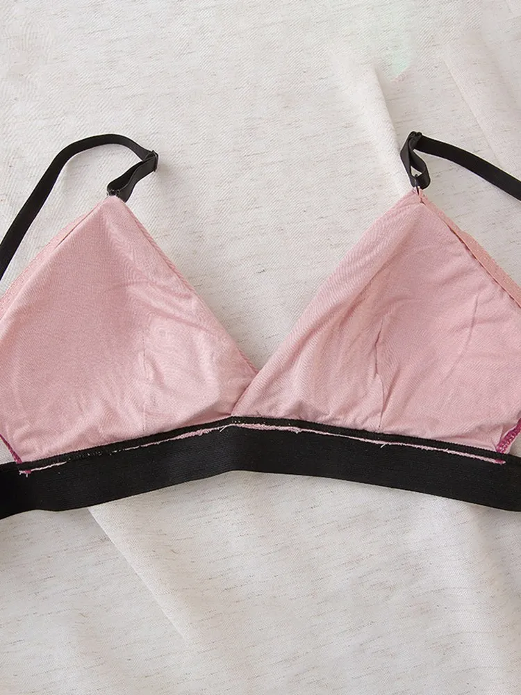 

Contrast Color Romantic Temptation Bra Set Women Fashion Stripes Underwear Set Push Up Bra and Panties Sets 2019 New Arrivals