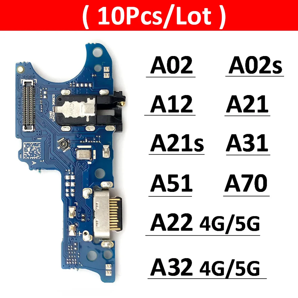 10Pcs USB Charging Port Dock Charger Connector Board Flex Cable For Samsung A02 A02S A12 A21 A21S A31 A51 A70 A71 A22 A32 4G 5G