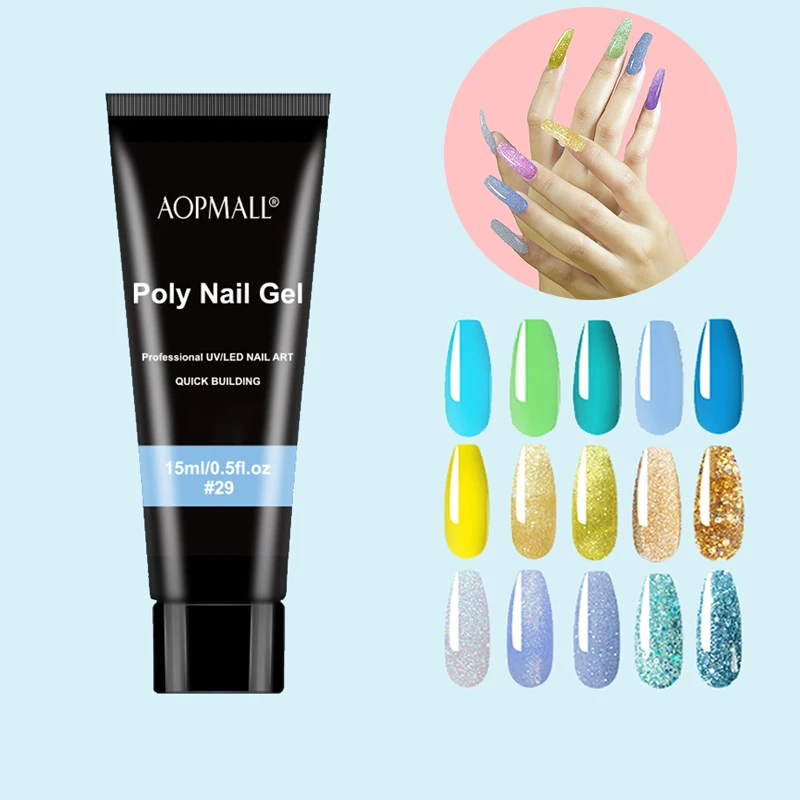 

AOPMALL® Summer Beach 15colors Poly Nail Gel Quick Extend Finger Nail Art Gel All For Manicure Extension Acryl UV LEDGel