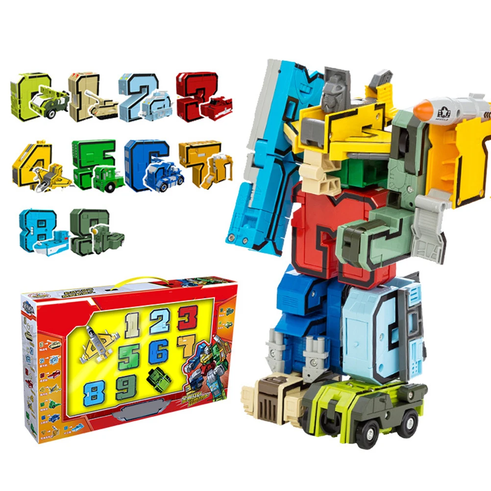 Робот трансформер Magic Number в сборе деформированный цифровой робот развивающая