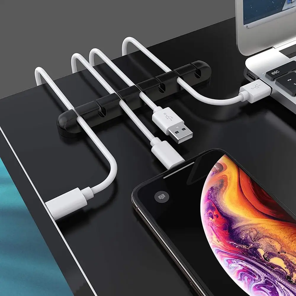 

Самоклеящееся устройство для хранения кабеля USB с фиксированным зажимом
