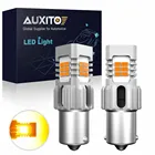 Светодиодные лампы AUXITO P21W 1156 BA15S, 2 шт., Canbus, 2200K, лм, указатели поворота автомобиля, желтые, без гипер-вспышки, автомобисветодиодный светодиодные лампы, желтый, 12 В