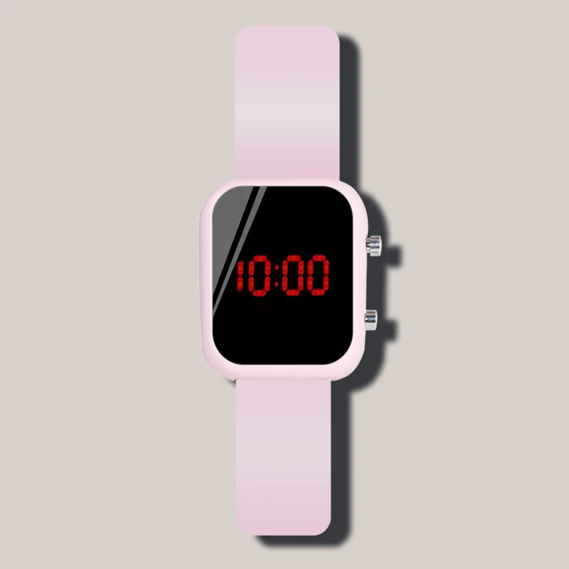 Pink Высококачественные женские часы, светодиодные часы, силиконовые женские наручные часы, розовые цифровые часы, женские часы, спортивные часы, Relojes Para Mujer - Цвет: Pink