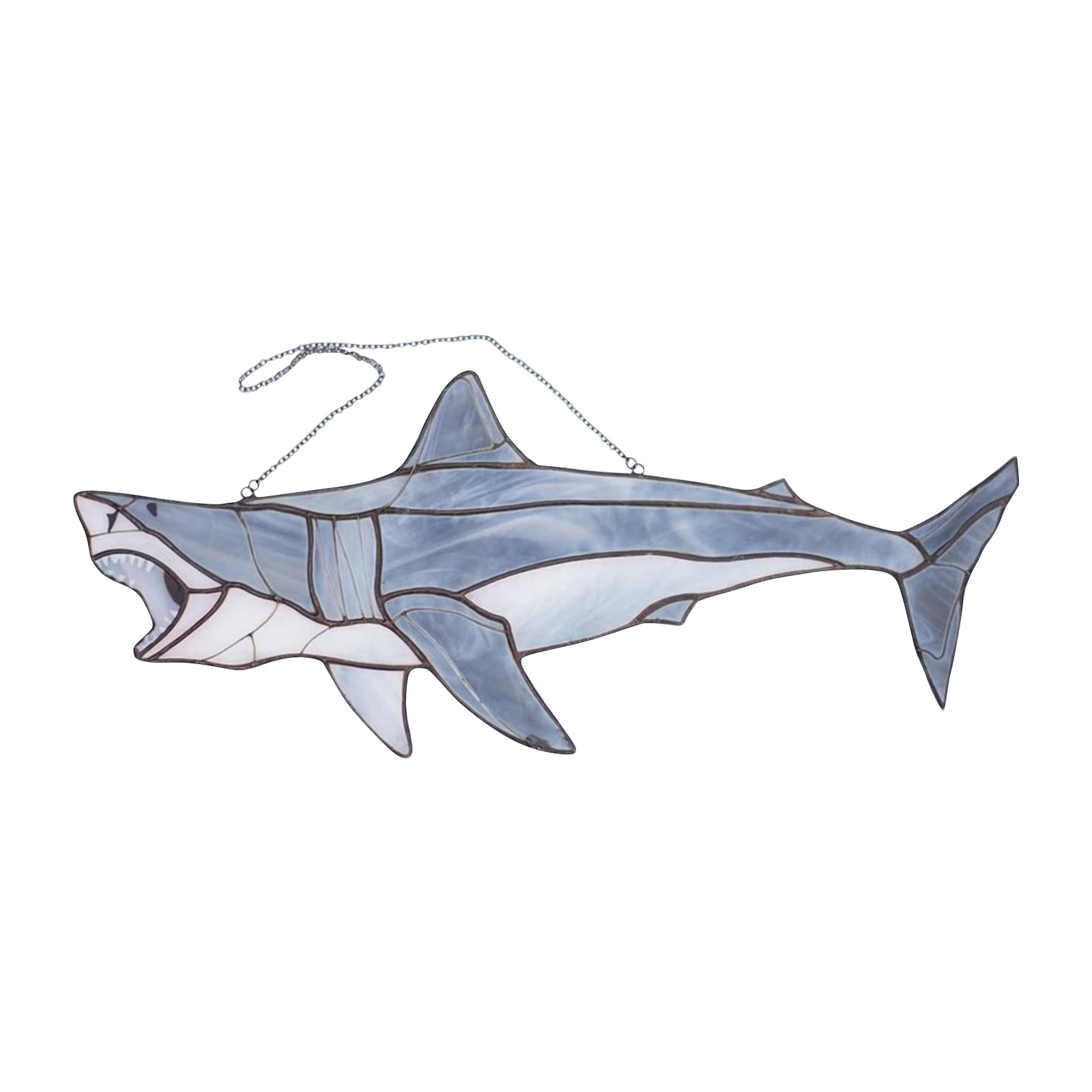 

Cartoon Shark Suncatcher Ornament Wall Hanging with Chain Pendant Decoration
