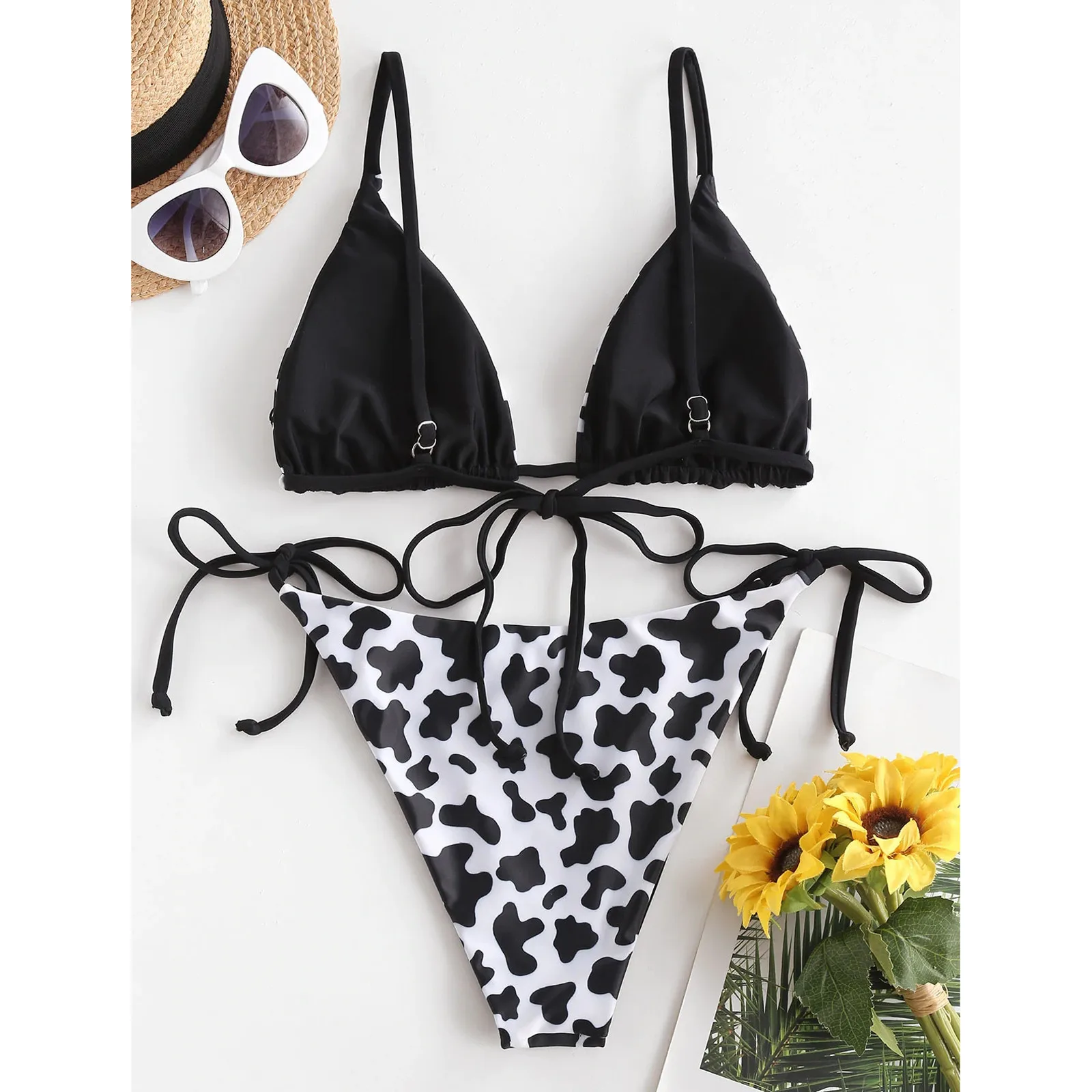 Купальник-бикини с коровьим принтом женский купальник чашками пуш-ап