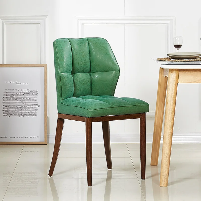 Простой обеденной стул для дома Матовый кожаный переговоров скандинавский