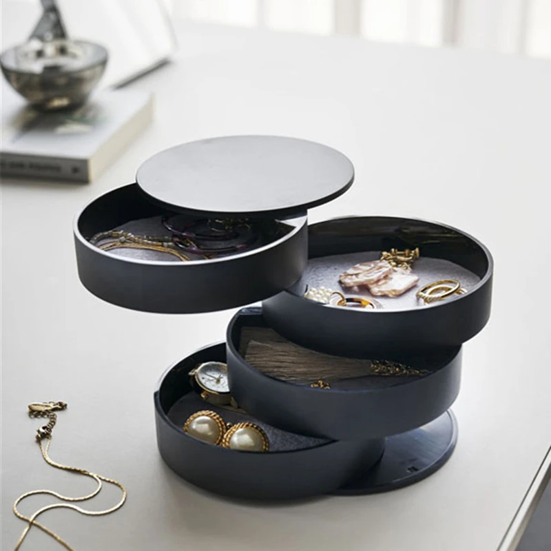 2020 Новый коробки для украшений творческий 4 слоев вращающийся Пластик ювелирных