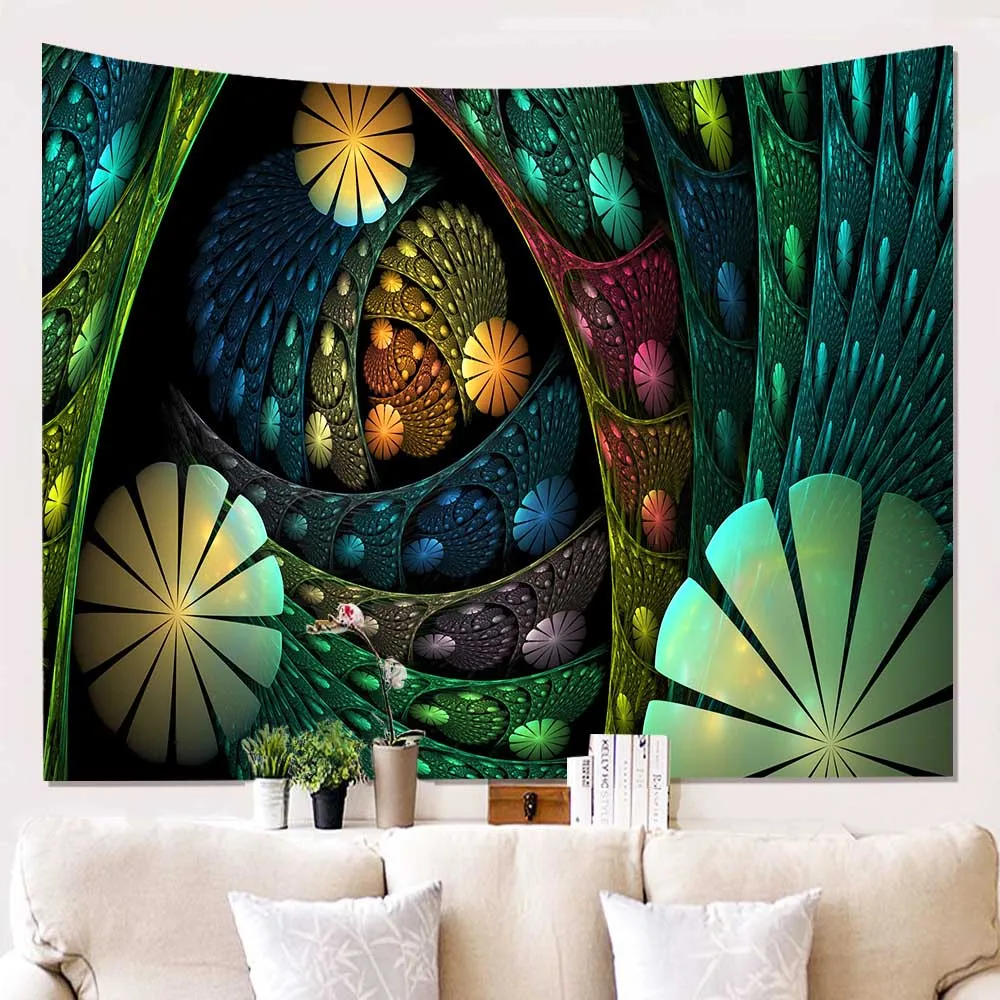 Настенный гобелен в стиле хиппи с мандалой Настенное подвесное одеяло бохо