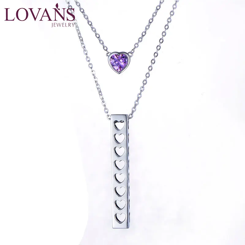 LOVANS модное ожерелье для женщин Многослойная в стерлинговом серебре длинная цепь