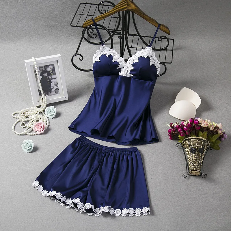 Красный пижамный комплект с v образным вырезом женская ночная рубашка костюм без