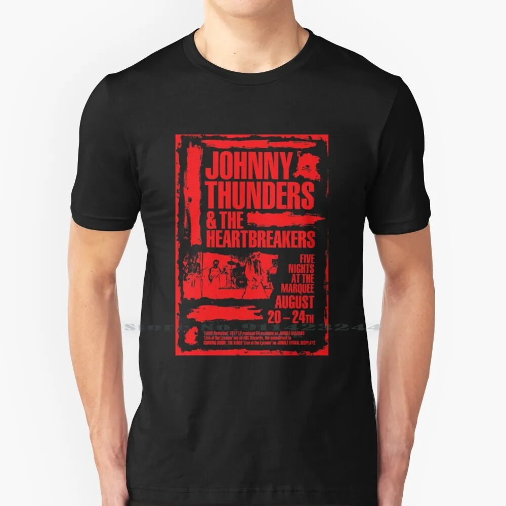 

Johnny Thunders London Marquee Poster-Red Print. T Shirt Cotton 6XL Johnny Thunders Lamf The New York Dolls David Johansen