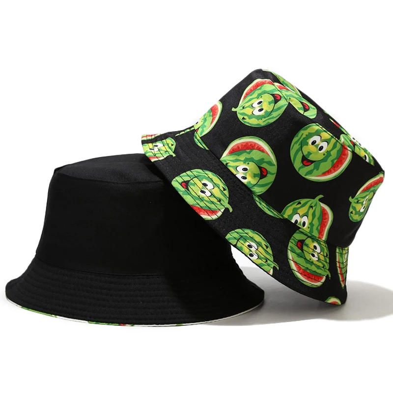 Панама с принтом винограда для мужчин и женщин шляпа двухсторонняя забавными