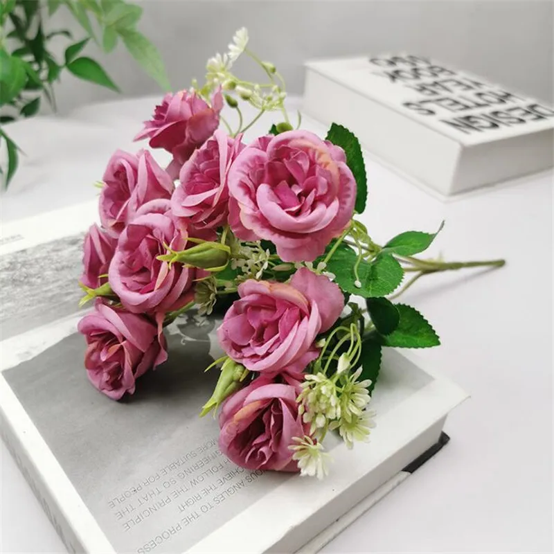 Искусственная Роза 10P (10 головок/бутон) имитация мини-розы длиной 11 81 дюйма