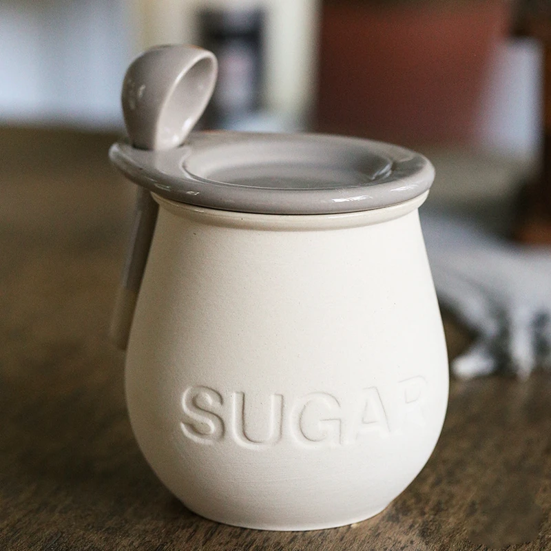 Японские керамические банки для хранения с крышкой в стиле ретро декоративная