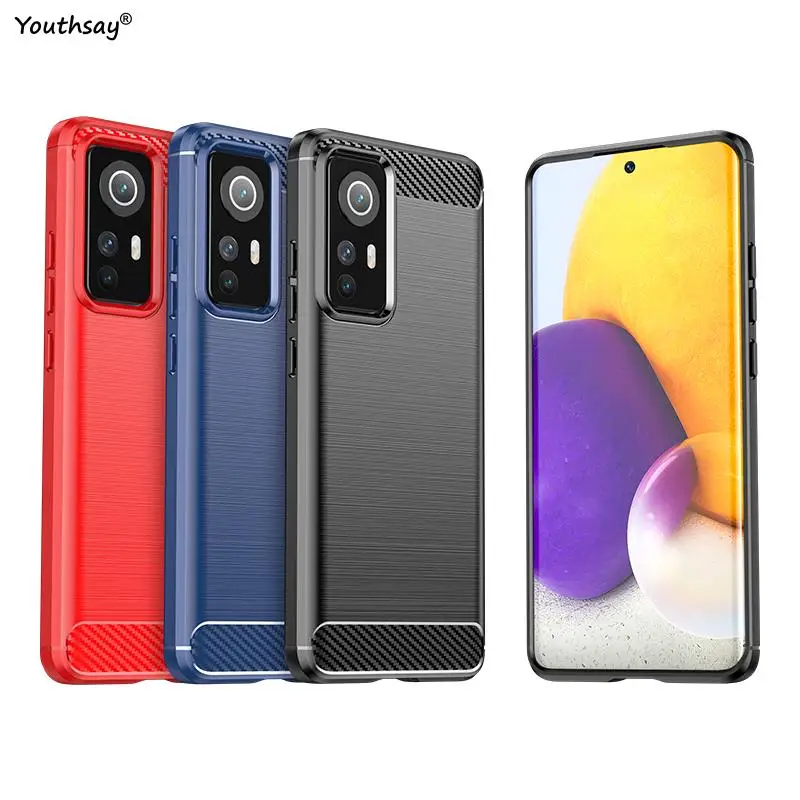 

For Xiaomi 12 Case Cover for Xiaomi Mi 12 Ultra 11 Lite 11T Shell Funda Soft Silicone Carbon Fiber Phone Bumper For Xiaomi Mi 12