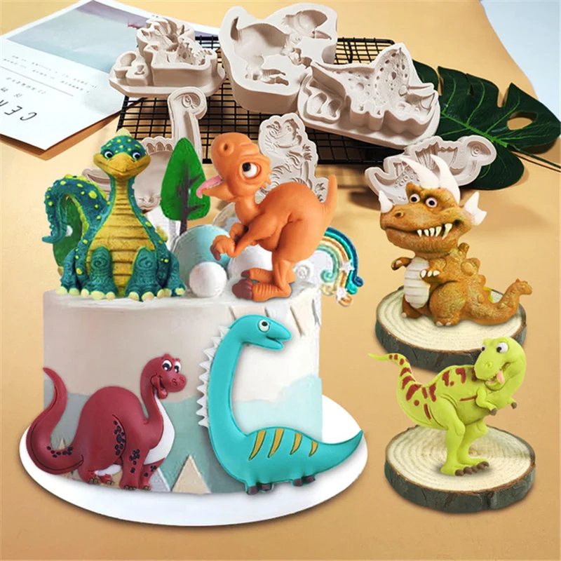 

3D Dinosaur Silicone Mold DIY Fondant Chocolate Cupcake Dessert Cake Decorating Moulds Non-Stick Pastry Baking Molds