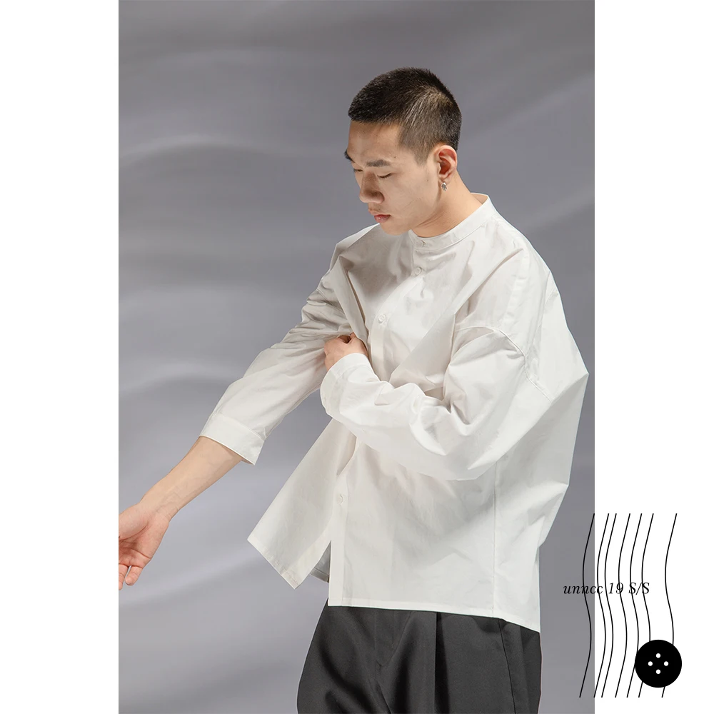 S-6XL 2019 Men's clothing New Fashion Street Loose stand collar Broad Shirt plus size Stage Singer costumes